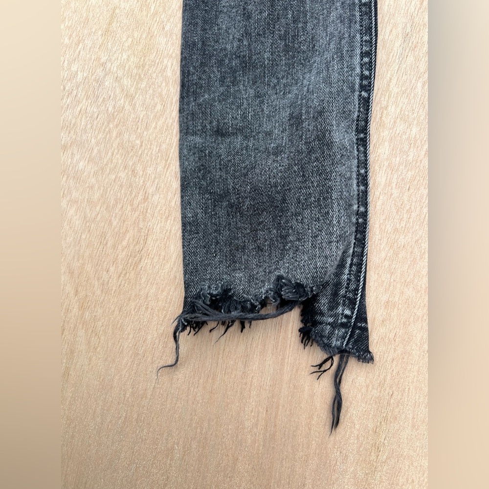 Flying Monkey Distressed Charcoal High Rise Raw Hem Skinny Jeans 22 Mobwife Badd - Picture 5 of 10